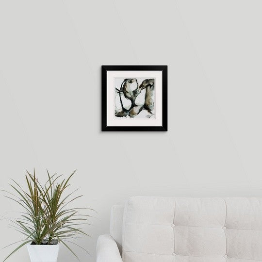 "Paleo I" Black Framed Wall Art Print, 12"x12"