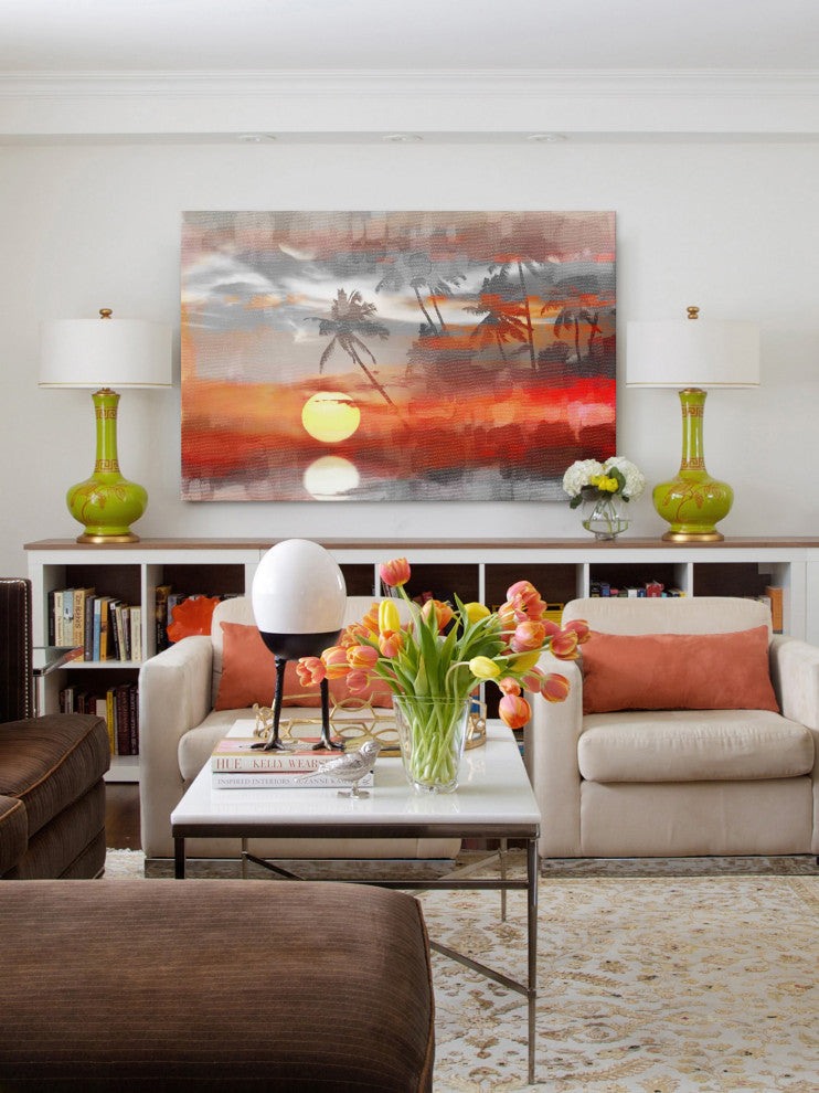 "Reflective Sun" Print on Canvas, 18"x12"