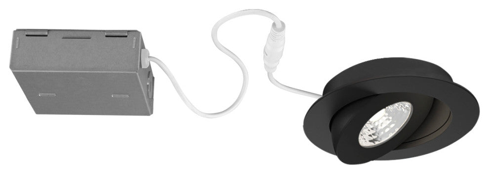 BAZZ Integrated LED Dimmable Directional 4" Recessed Light Fixture Matte Black