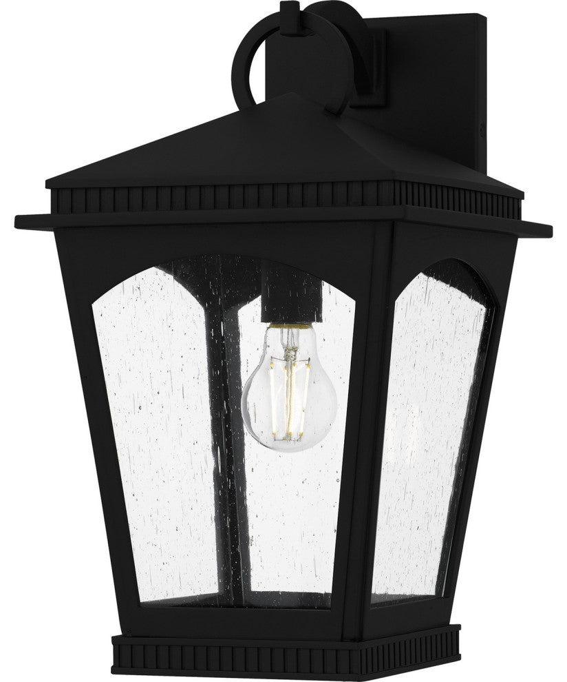 Huck One Light Outdoor Wall Lantern in Earth Black