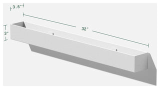 Veadek Geo Series Hanging Planter, White, 32", 1 Pack