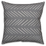 White and Gray Modern Chevron 16x16 Throw Pillow Cover