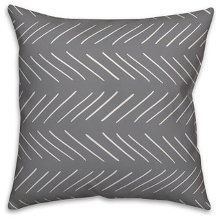 White and Gray Modern Chevron 16x16 Throw Pillow Cover