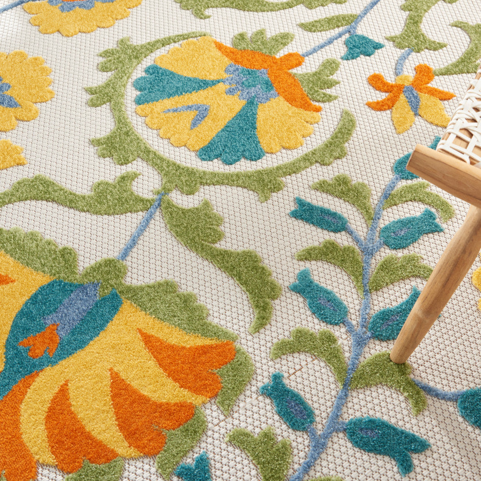 Nourison Aloha 7'10" Round Multicolor Transitional Area Rug