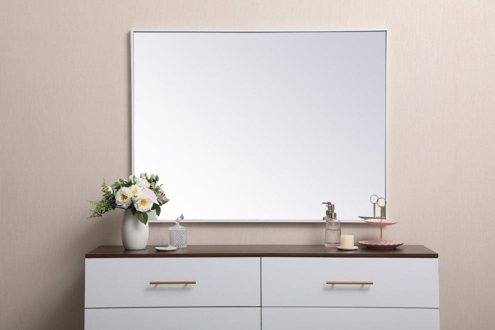 Elegant MR43648WH Metal Frame Rectangle Mirror 36"X48", White