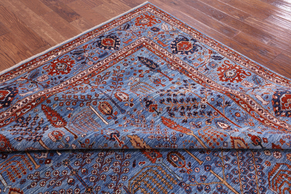 9' Square Persian Ziegler Hand Knotted Wool Rug Q10403