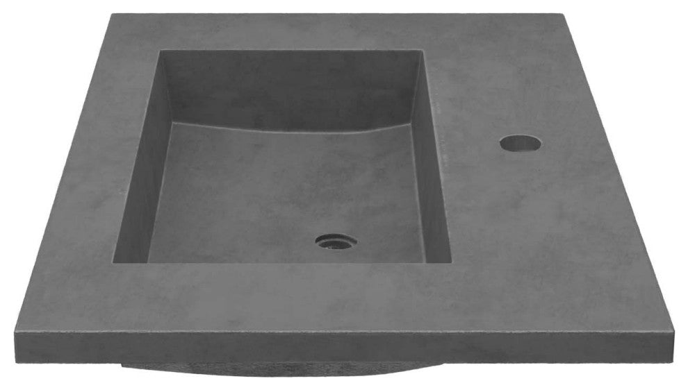 36" Capistrano Vanity Top with Integral Sink, Slate, Single Faucet Hole
