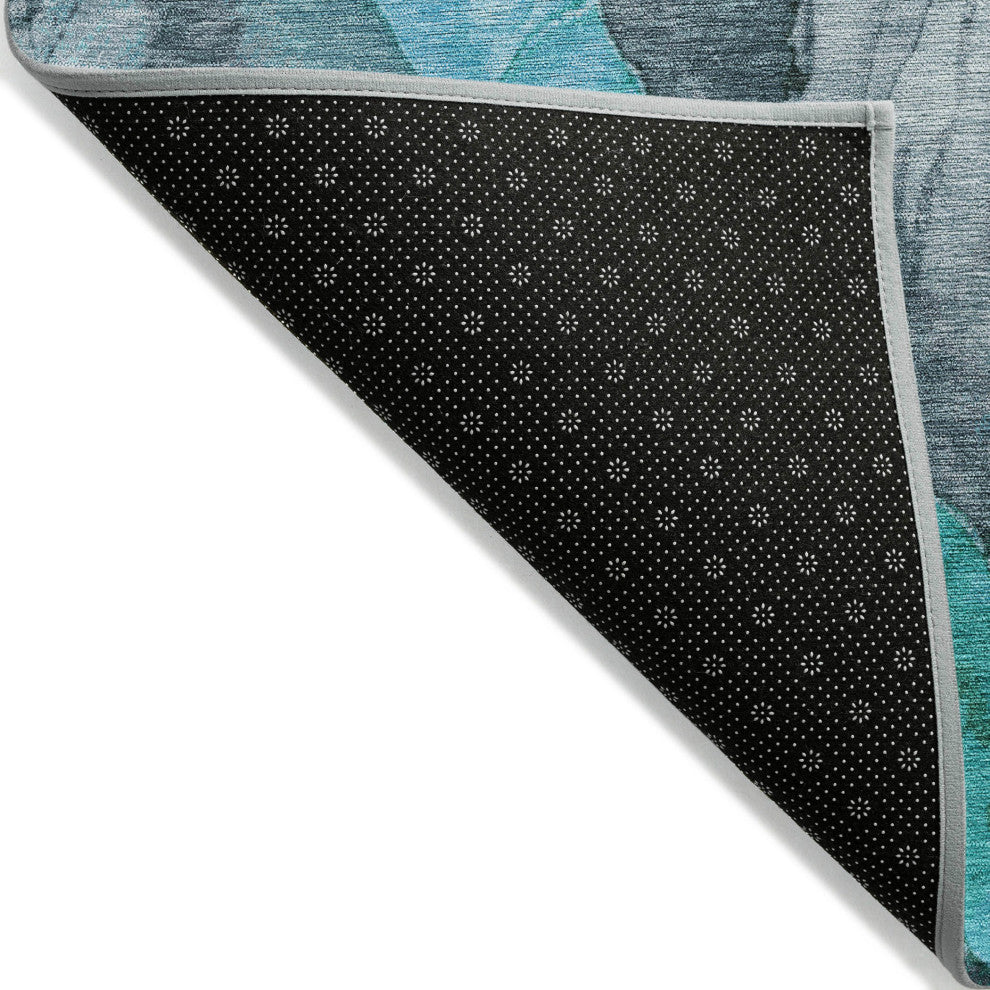 Machine Washable Indoor/Outdoor Chantille ACN1864 Teal 1'8" x 2'6" Rug