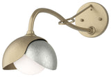 Brooklyn 1-Light Double Shade Sconce, Soft Gold, Sterling, Opal Glass