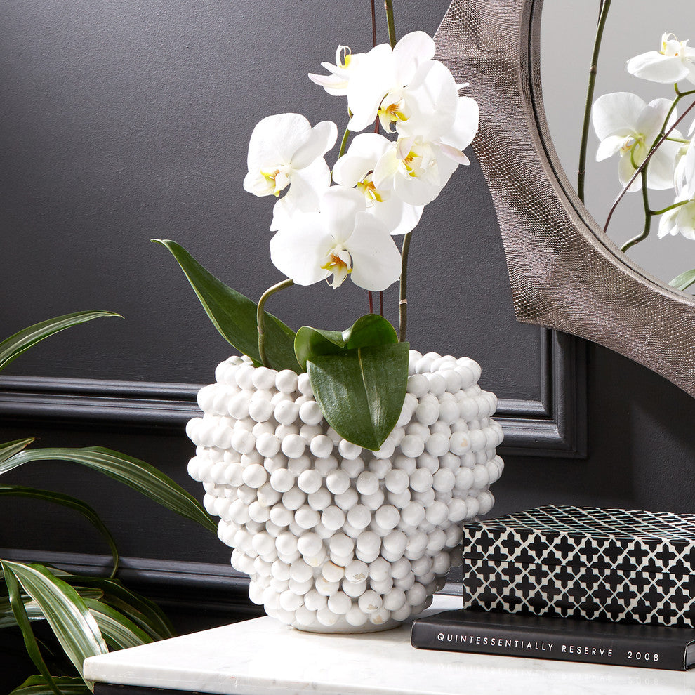 Two's Company Pompom Decorative Ceramic Vase/Planter, YUL109