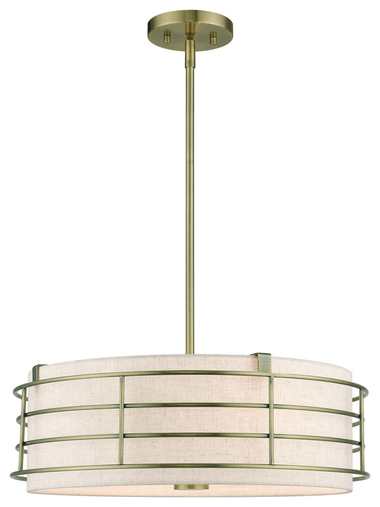 Blanchard 4-Light Antique Brass Pendant Chandelier