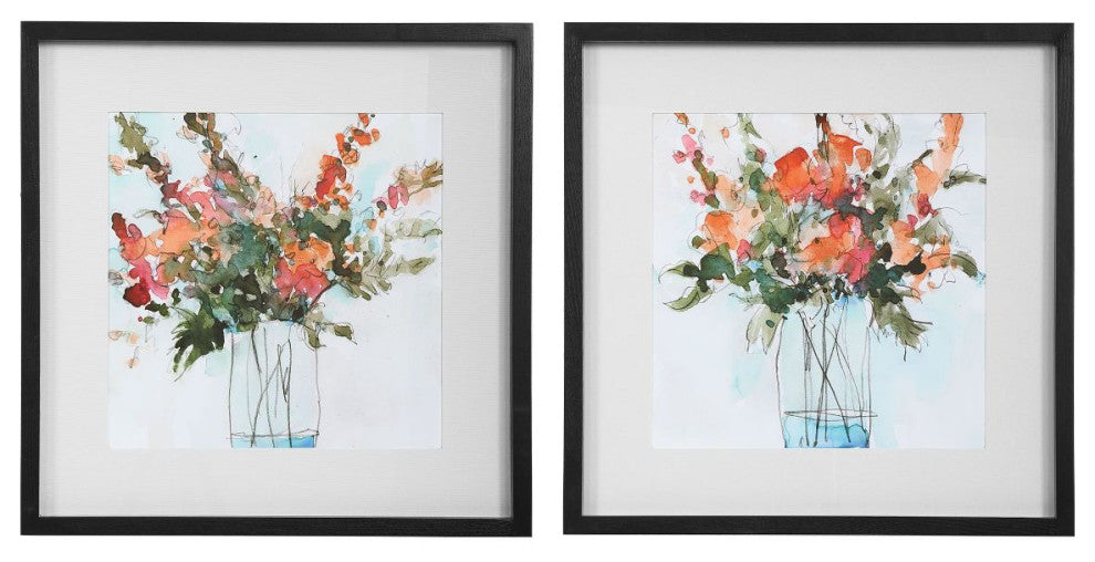 Uttermost Fresh Flowers Watercolor Prints, Set of 2