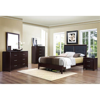 Lexicon Edina Contemporary Wood California King Bed in Espresso/Black
