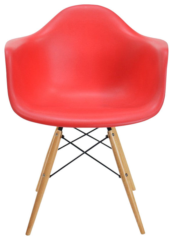 Bucket Kids Chair With Wood, Red