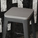 Perry Set of 4 Poly Resin Wood Seat with Rounded Edges Metal Chairs & Stools, Gr