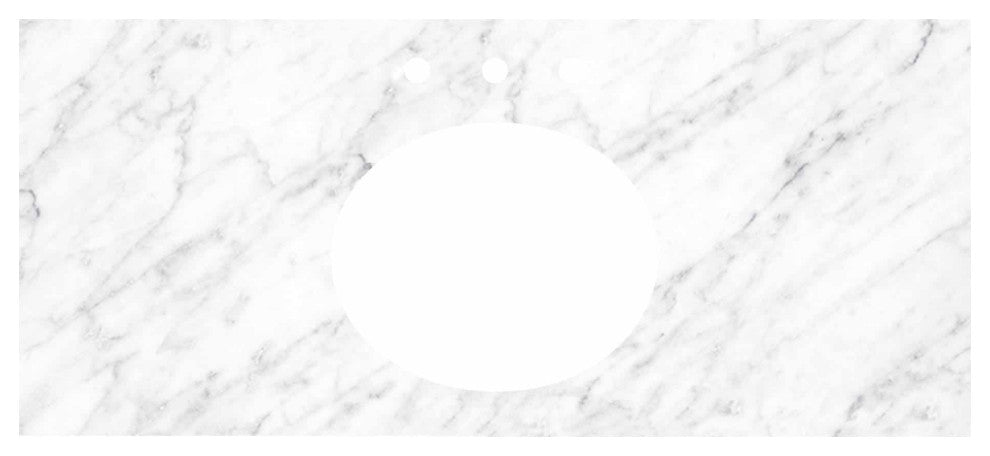 48" Carrara Vanity Top - Oval with 8" Widespread Cutout