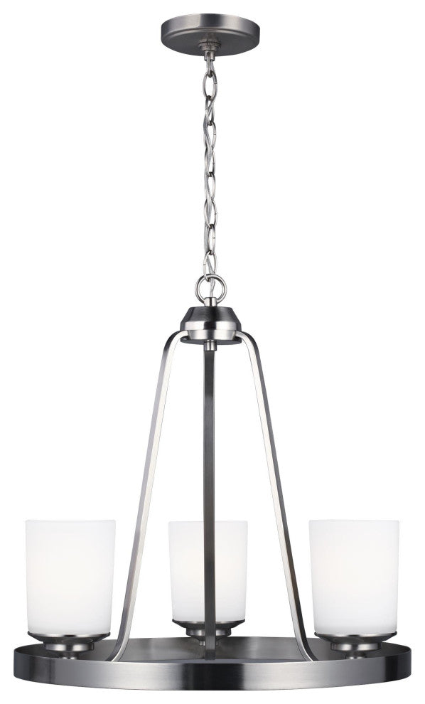 Kemal 3-Light Chandelier, Brushed Nickel