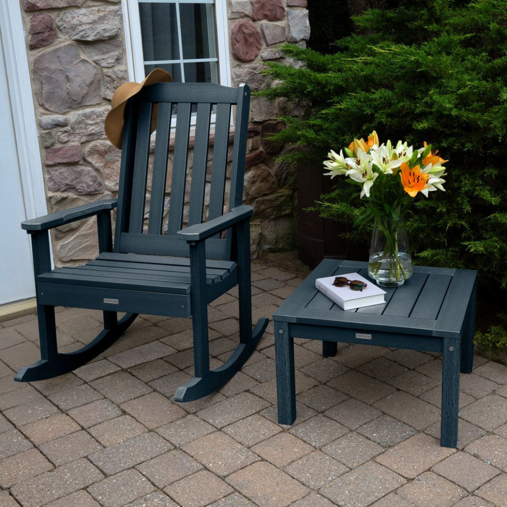 Lehigh Rocking Chair Set With Side Table, Federal Blue