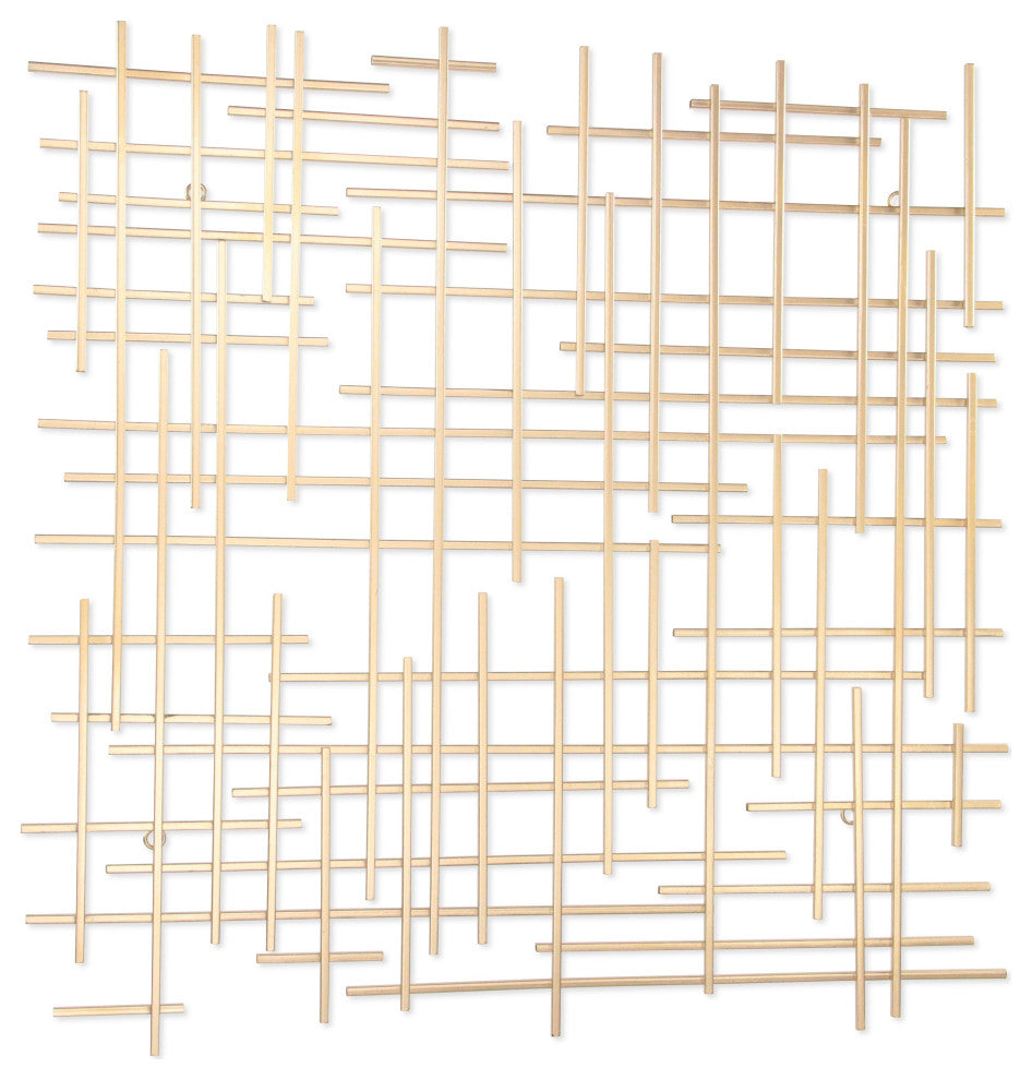 Iquara Small Gold Square Metal Wall Art