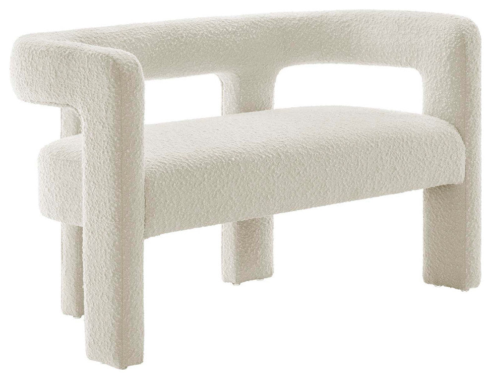 Kayla Boucle Upholstered Loveseat - Ivory