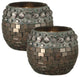 Springdale 4" 2-Piece Egyptian Mosaic Art Glass Candle Holder