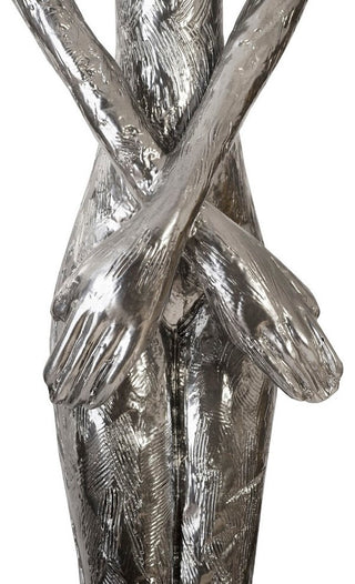Skinny Female Sculpture, Liquid Silver