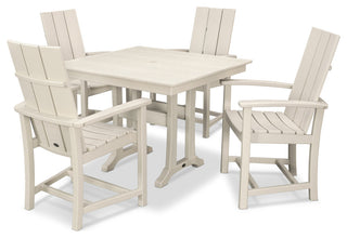 POLYWOOD Modern Adirondack 5-Piece Farmhouse Dining Set, Sand