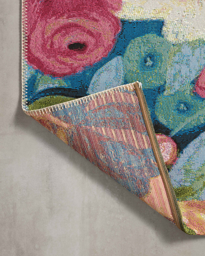 Loloi II Botanical Navy/Multi 18"x18" Sample Rug