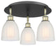 Brookfield-3 Light 18" Flush Mount-Black Antique Brass, White Glass Shade