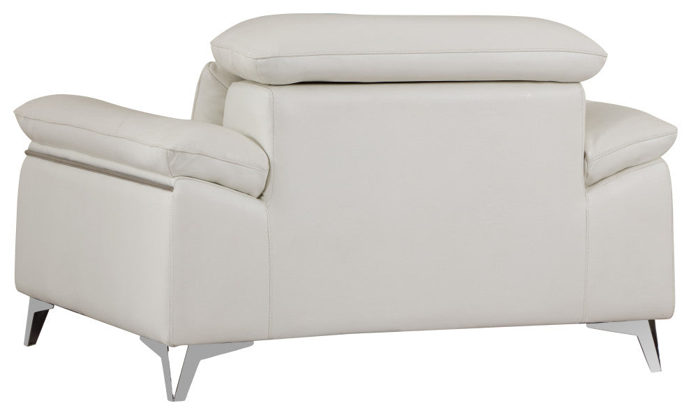 Lazio Contemporary Genuine Italian Leather Chair White
