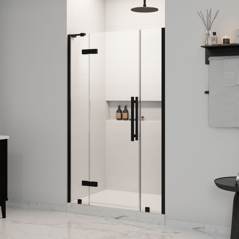 Tampa 45 11/16-48 1/16"Wx72"H Alcove Hinge Shower Door Black