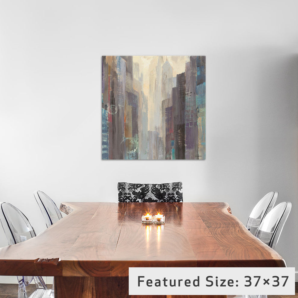 "City at Dawn" by Albena Hristova, 37x37x1.5
