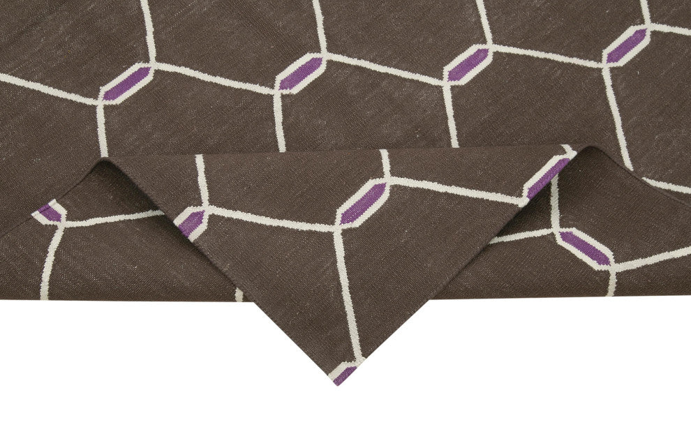 Rug N Carpet - Handmade Wool 3' 7'' x 5' 7'' Geometric Dhurrie Kilim Rug