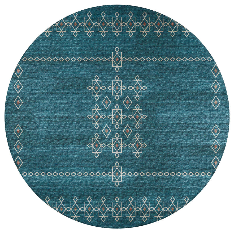 Indoor/Outdoor Sedona SN3 Riverview Machine Washable 10' x 10' Round Rug