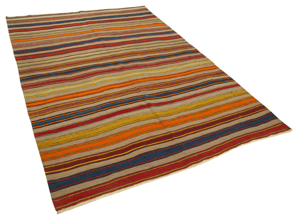 Rug N Carpet - Hand-knotted Turkish 5' 4'' x 8' 3'' Vintage Kilim Rug