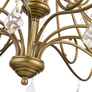 Daphne 18-Light Antique Gold Leaf Extra Large Chandelier, Clear Crystals