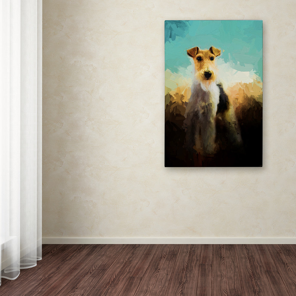 Jai Johnson 'Fox Terrier On Alert' Canvas Art, 19 x 12