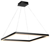 Nero Square Modern Metal LED Pendant Light, Black, Width: 23.63