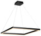 Nero Square Modern Metal LED Pendant Light, Black, Width: 23.63