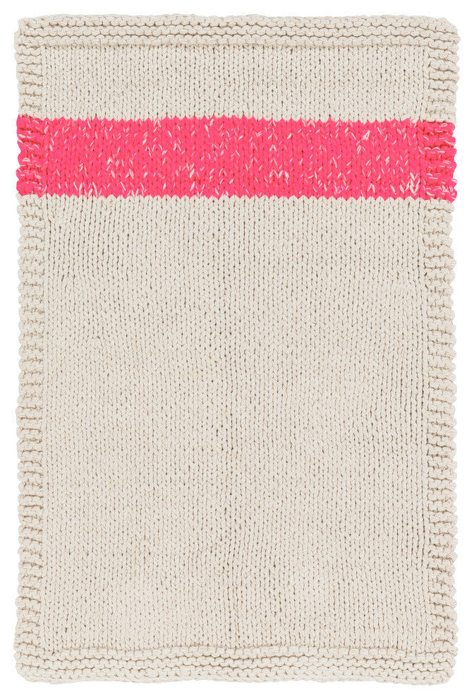 Surya Pepper PEP-5001 8'x10' Rug, Khaki/Bright Pink