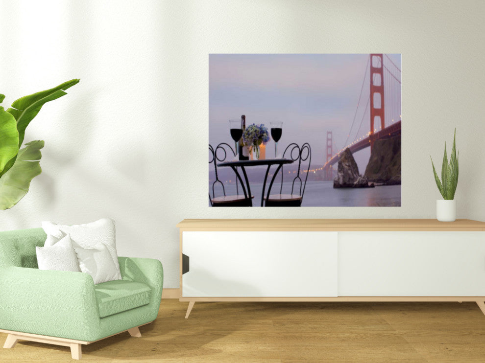 Up Close Bistro Caf" Golden Gate Bridge 3 Giclee Wrap Canvas Wall Art