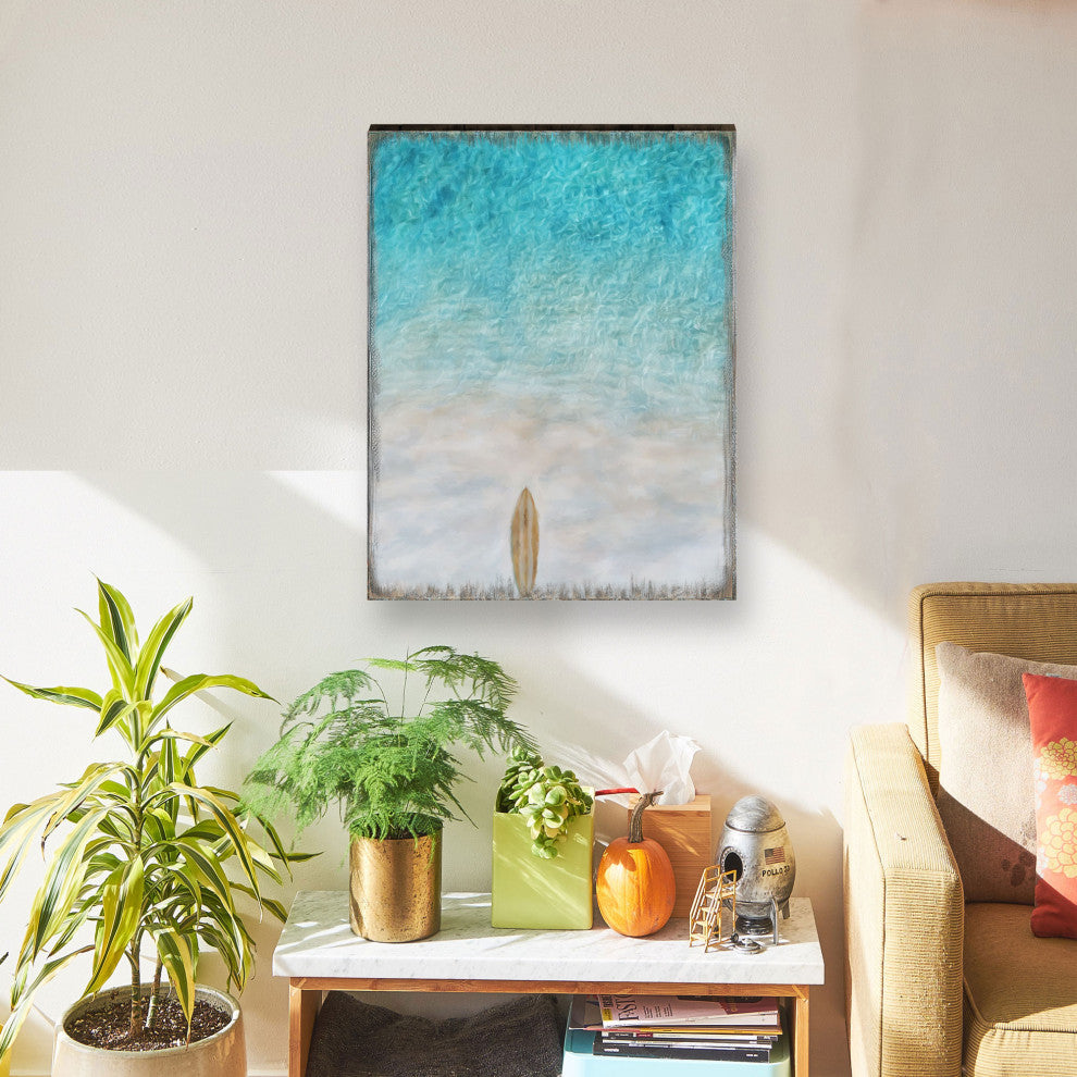 Surfboard Wooden Coastal Wall Art, Medium 18x12