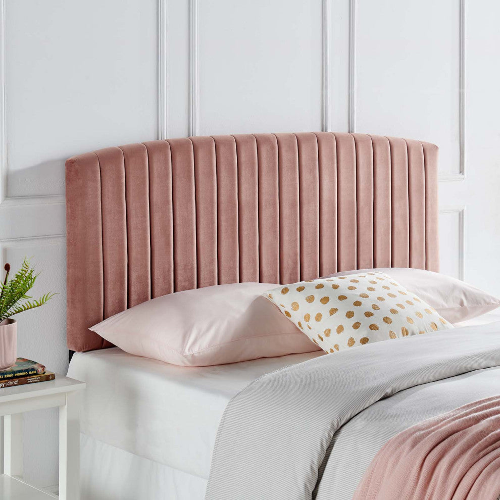 Rebecca Performance Velvet Twin Headboard - Dusty Rose