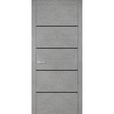 Solid French Door 24 x 84 | Planum 0015 Concrete with| Bathroom