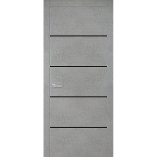 Solid French Door 24 x 84 | Planum 0015 Concrete with| Bathroom