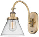 Cone Sconce, Brushed Brass, Clear, Clear