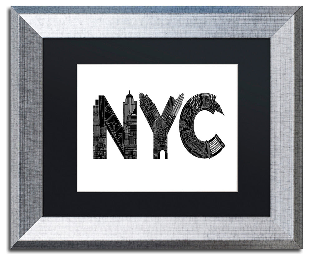 Robert Farkas 'NYC' Art, Silver Frame, Black Mat, 14x11