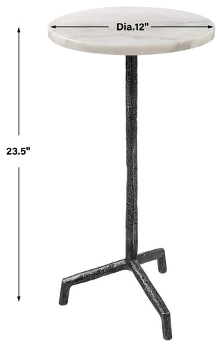 Uttermost 22897 Puritan White Marble Drink Table