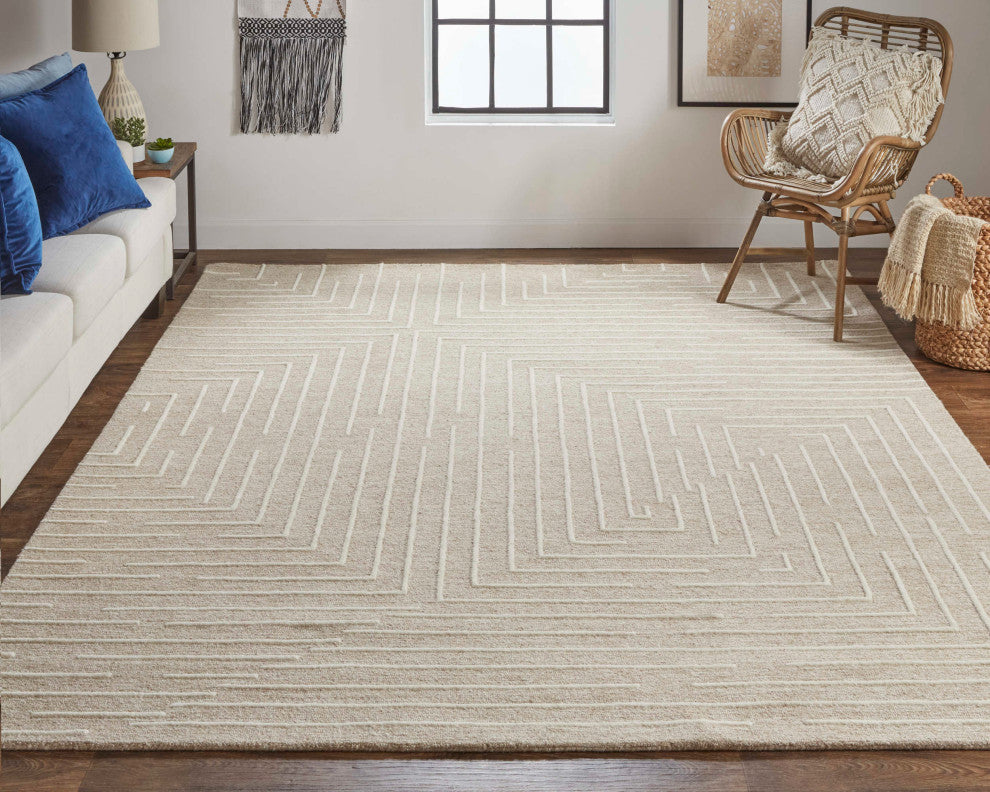 Fenner T8003 Transitional/Farmhouse/Casual Area Rug, 5'x8'