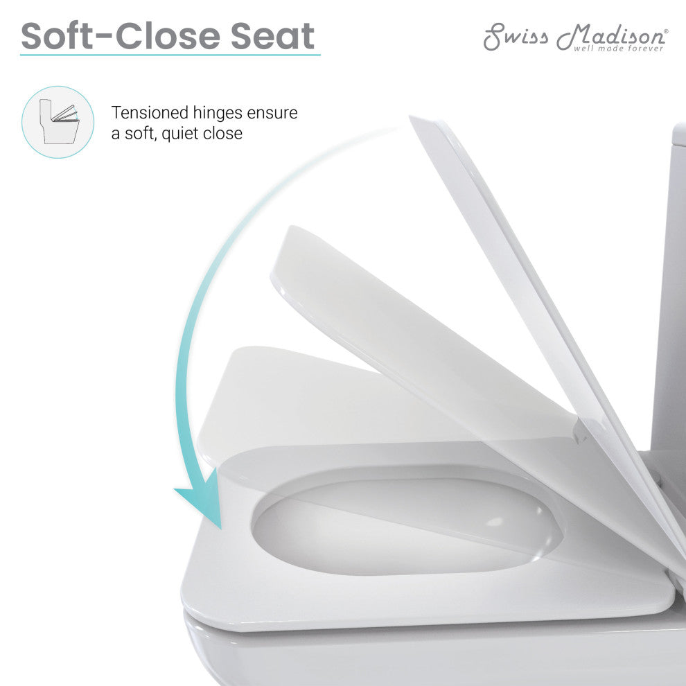 Concorde One-Piece Square Toilet Dual Flush 0.8/1.28 GPF, Glossy White